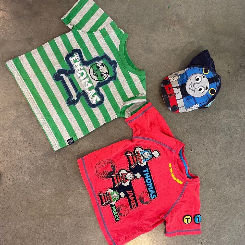 Thomas Train Green Red tshirt 2T toddler hat cap bundle RARE